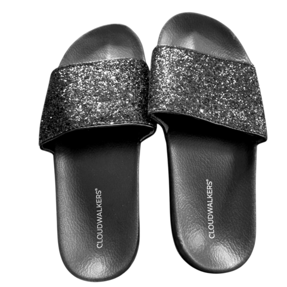 cloudwalkers Shoes - Cloudwalkers Women's Black Glitter Slides